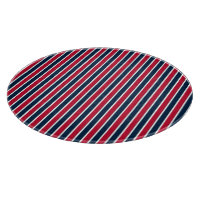 RWB Baseball Coord Stripes 1-ROUND CUTTING BOARD