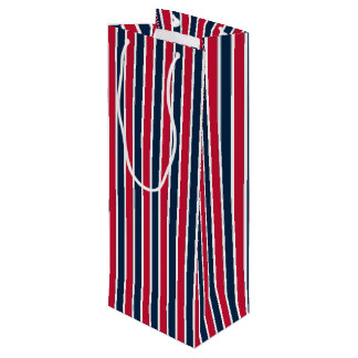RWB Baseball Coordinating Stripes 1-WINE GIFT BAG