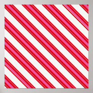 RWCCS RED WHITE CANDYCANE STRIPES BACKGROUNDS PATT POSTER