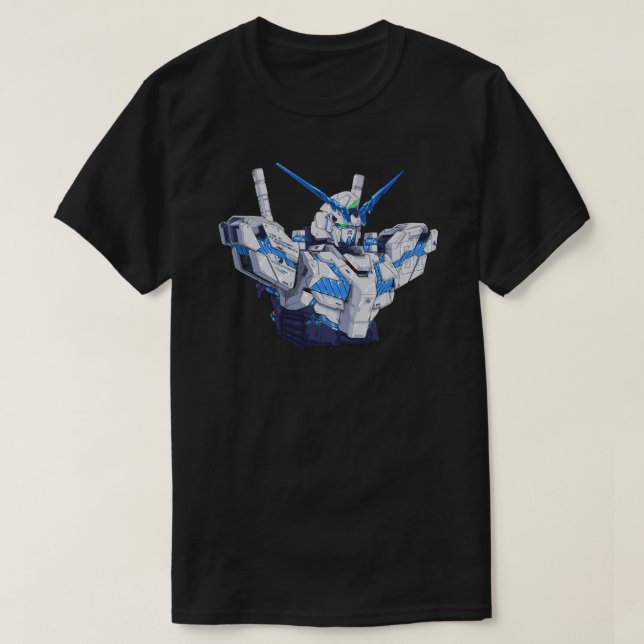 RX-0 Unicorn Gundam Perfectibility (Blue) Sticker T-Shirt (Design Front)