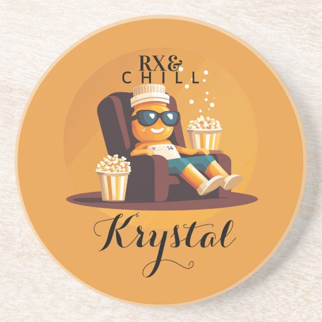 Rx & Chill | Funny Pharmacy Tech Names Coaster (Front)