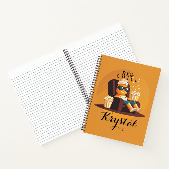 Rx & Chill | Funny Pharmacy Tech Names Notebook (Inside)