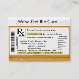 RX Cure Customized Sales Card