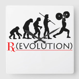 RX - Evolution Chart "Elite Fitness" Wall Clock
