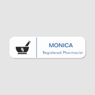 RX Pharmacy Logo Pharmacist Medical Care Name Tag