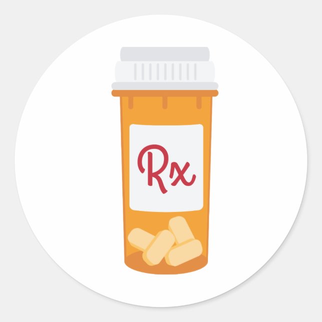 RX Pills Classic Round Sticker (Front)