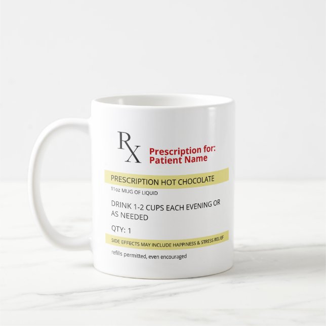 RX Prescription Hot Chocolate Mug (Left)