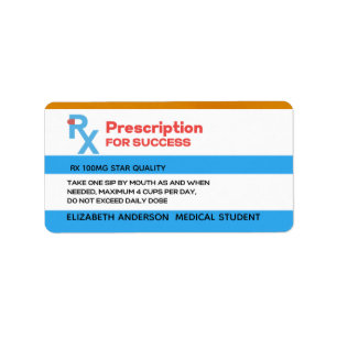 RX SUCCESS Nurse Doctor Medical Graduation Favour  Label