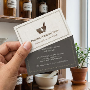 RX Symbol Pharmacy Chemist Company - Classic Linen Business Card