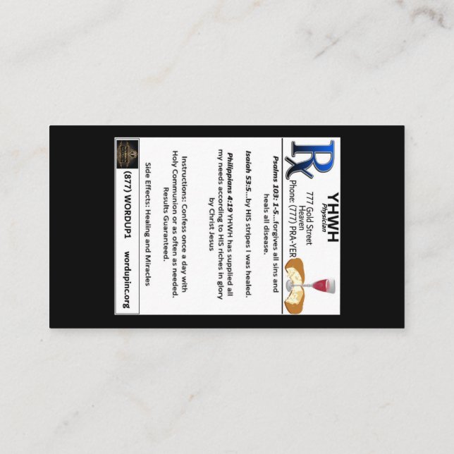 Rx-YHWH Business Card (Back)