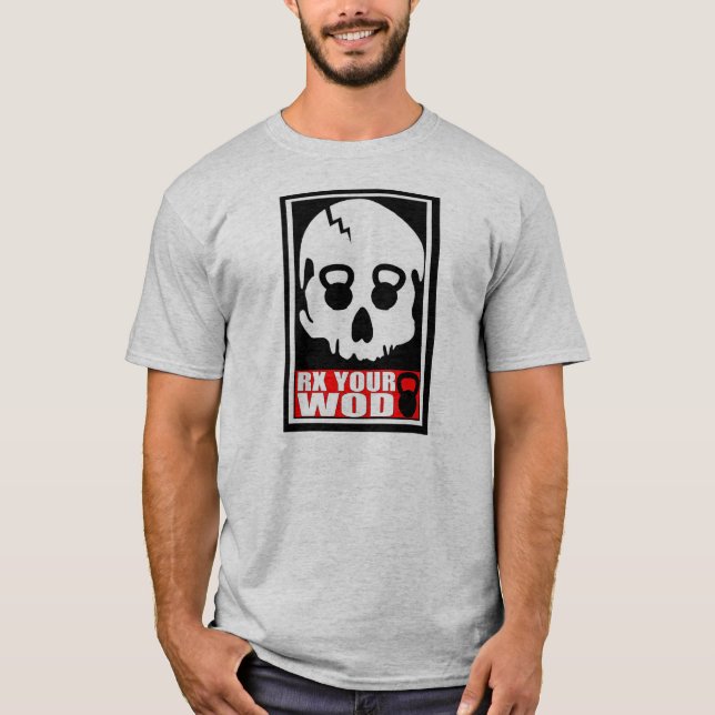 RX Your WOD -  Kettlebell Skull T-shirt (Front)
