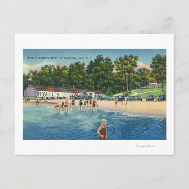 Ryall's Bathing Beach at Saratoga Lake View Postcard (Front)