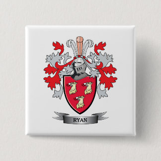 Ryan Coat of Arms 2 Inch Square Button