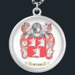 Ryan Coat of Arms (Family Crest) Silver Plated Necklace<br><div class="desc">Use the search tool at my store to find other Ryan merchandise. Ryan Coat of Arms (Family Crest) products avaiable on tshirts, sweatshirts, kids shirts, infant onsies, stickers, magnets, and much more Ryan clothing fully customizable to your specifcations. Great for family reunions or gifts for the relatives. If you like...</div>