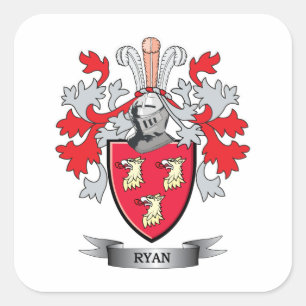 Ryan Coat of Arms Square Sticker