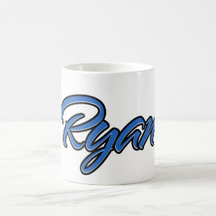 Ryan First Name Name Blue Tasse Kaffeetasse Coffee Mug