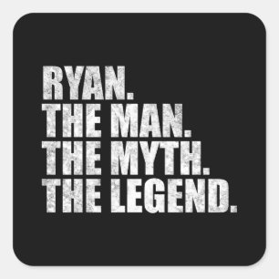 Ryan name, Ryan The Man The Myth The Legend Square Sticker