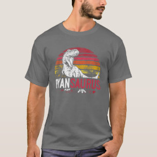 Ryan Saurus Funny Personalized Dinosaur T Rex Name T-Shirt