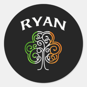 Ryan Shirt Irish Shamrock St Patricks Day Classic Round Sticker