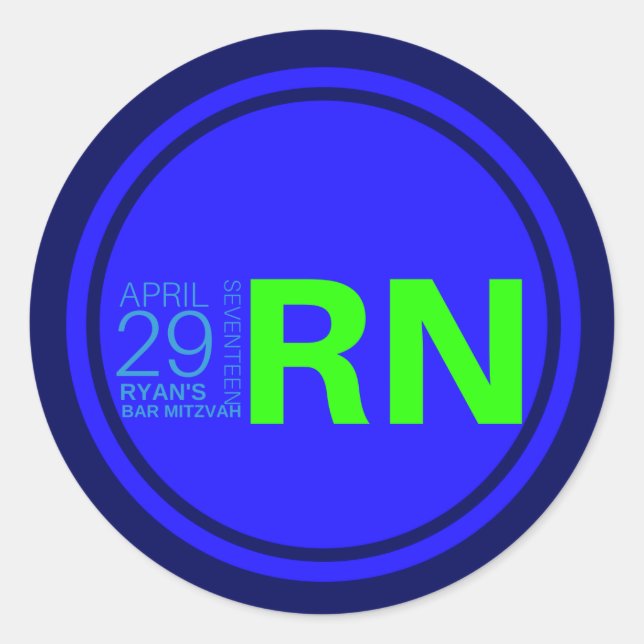 Ryan's Bar Mitzvah Sticker (Front)