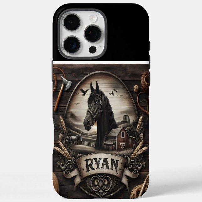 Ryan's Black Stallion Farm Portrait Case-Mate iPhone Case (Back)