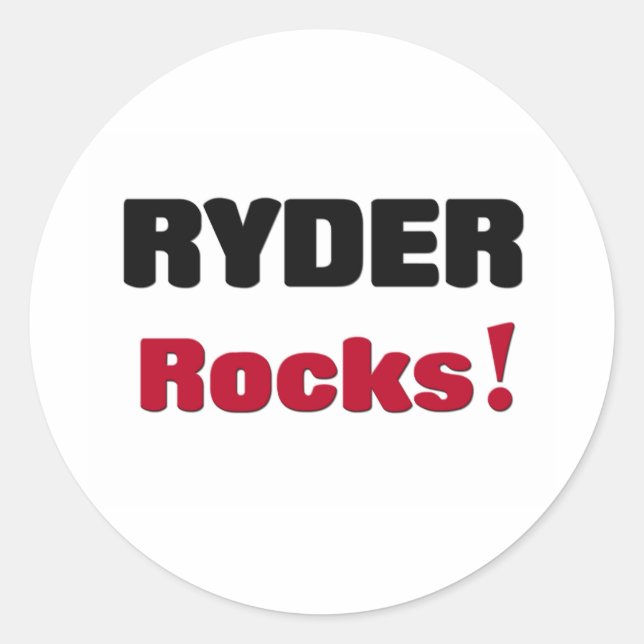 Ryder Rocks Classic Round Sticker (Front)