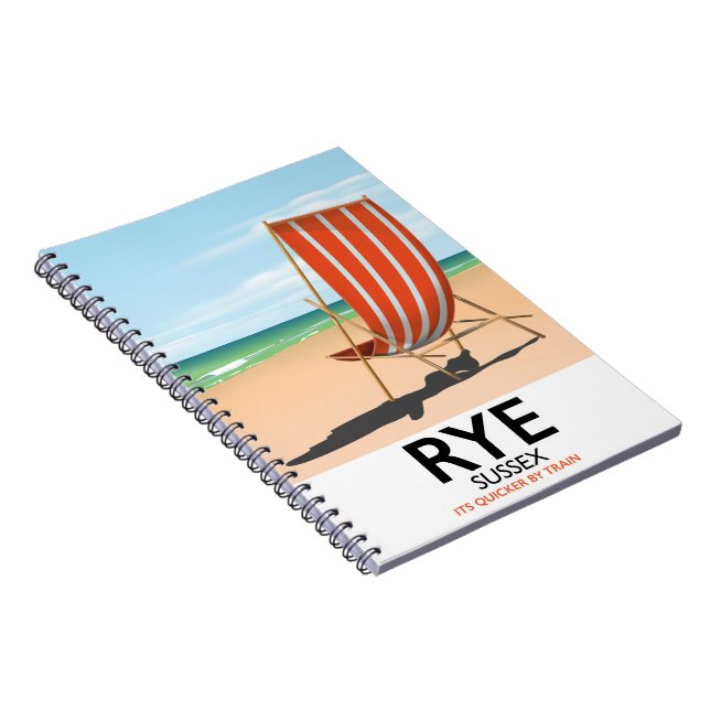 Rye beach Sussex "its quicker by train" Notebook (Right Side)