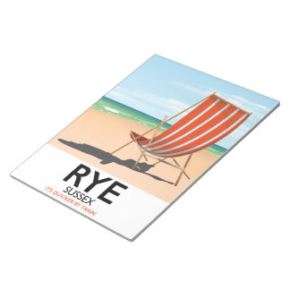 Rye beach Sussex "its quicker by train" Notepad