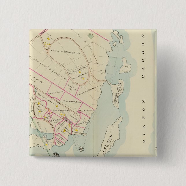 Rye, New York 2 Inch Square Button (Front)