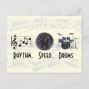 Rythme, vitesse, batterie carte postale