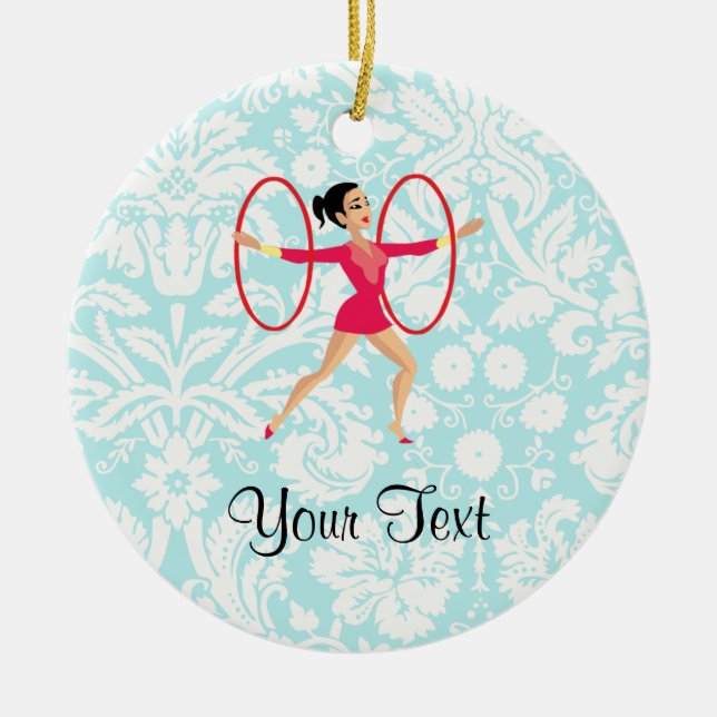 Rythmic Gymnastics Hoops Ceramic Ornament (Front)
