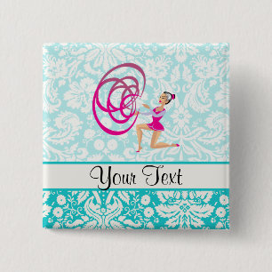 Rythmic Gymnastics Ribbon 2 Inch Square Button