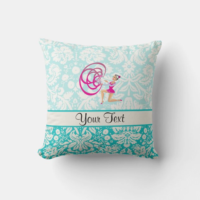 Rythmic Gymnastics Ribbon Throw Pillow (Front)