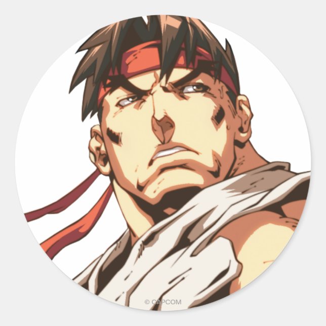 Ryu Close-Up Classic Round Sticker (Front)