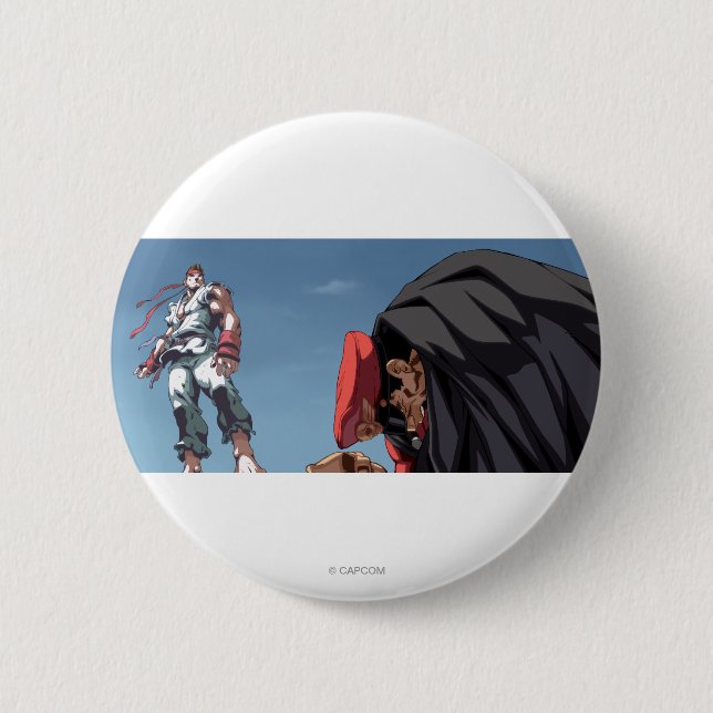 Ryu Defeat Bison 2 Inch Round Button (Front)