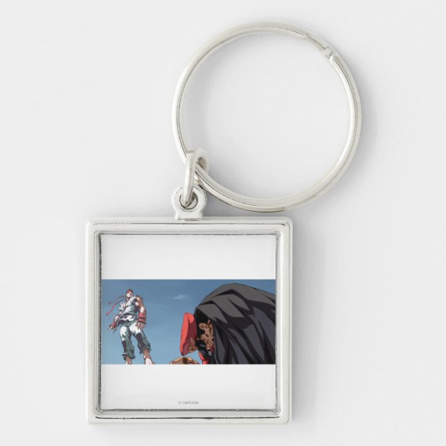 Ryu Defeat Bison Keychain (Front)