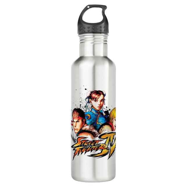 Ryu, Ken & Chun-Li 710 Ml Water Bottle (Front)