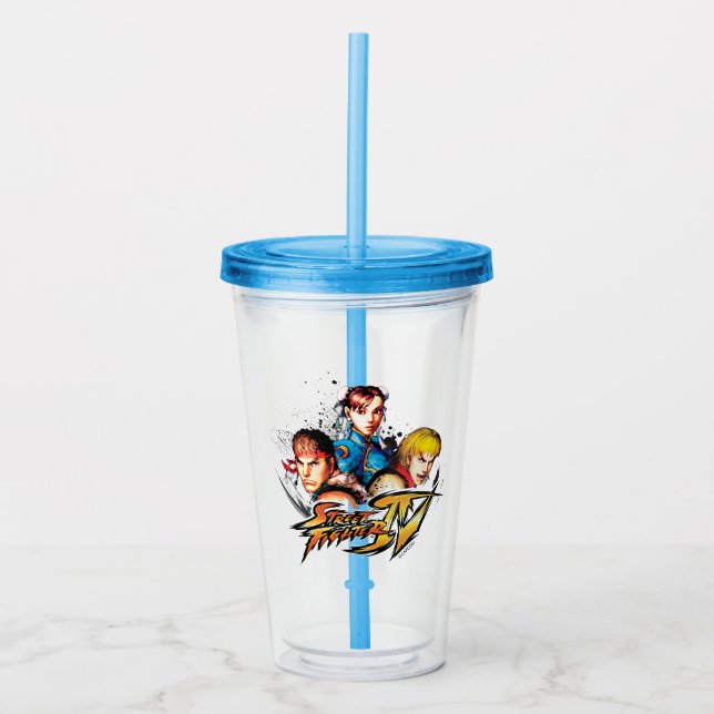 Ryu, Ken & Chun-Li Acrylic Tumbler (Front)