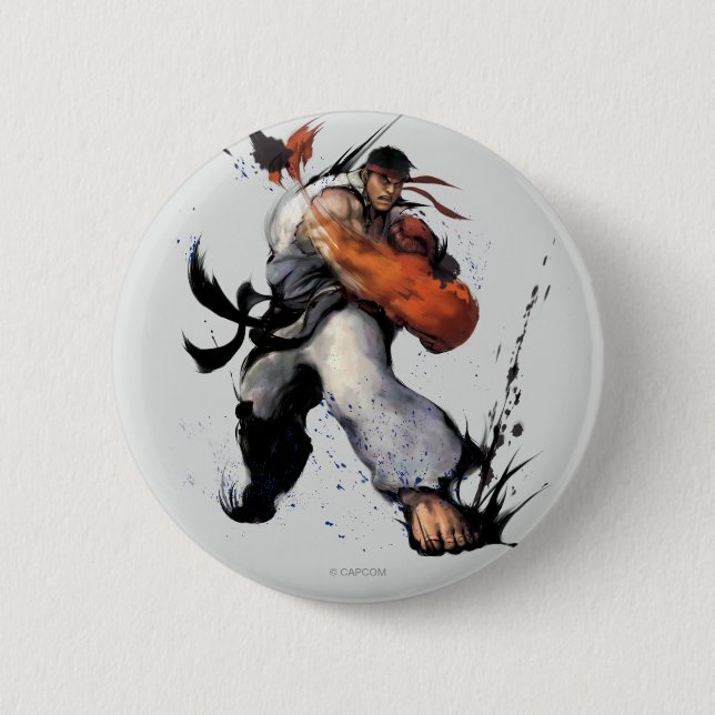 Ryu Punch 2 Inch Round Button (Front)