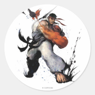 Ryu Punch Classic Round Sticker