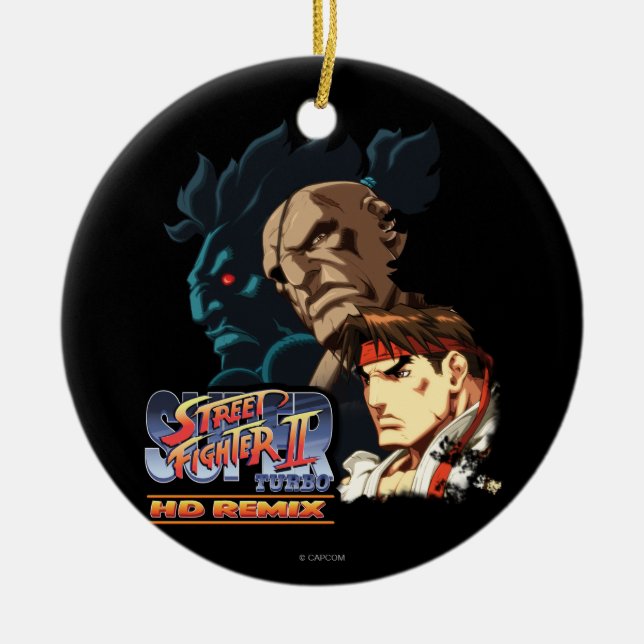 Ryu, Sagat & Akuma Ceramic Ornament (Front)