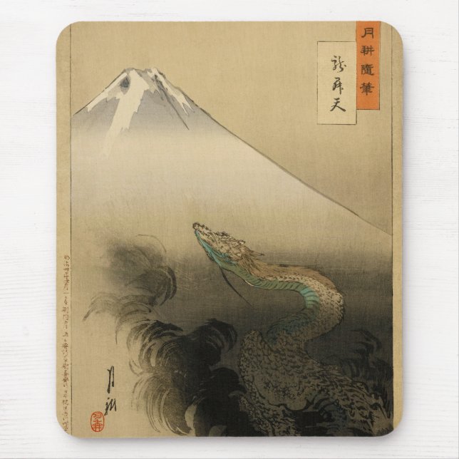 Ryu Sho Ten Dragon Rising to Heaven by Ogata Gekko Mouse Pad (Front)