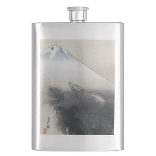 Ryu Shoten: Ascending Dragon over Fuji, Japan Hip Flask
