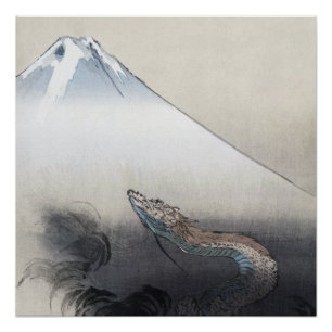 Ryu Shoten: Ascending Dragon over Fuji, Japan Poster