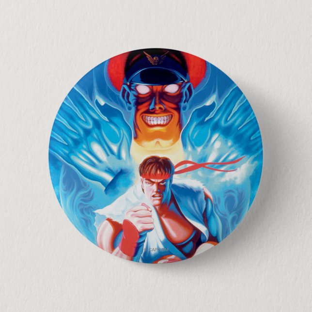 Ryu Versus Bison 2 Inch Round Button (Front)