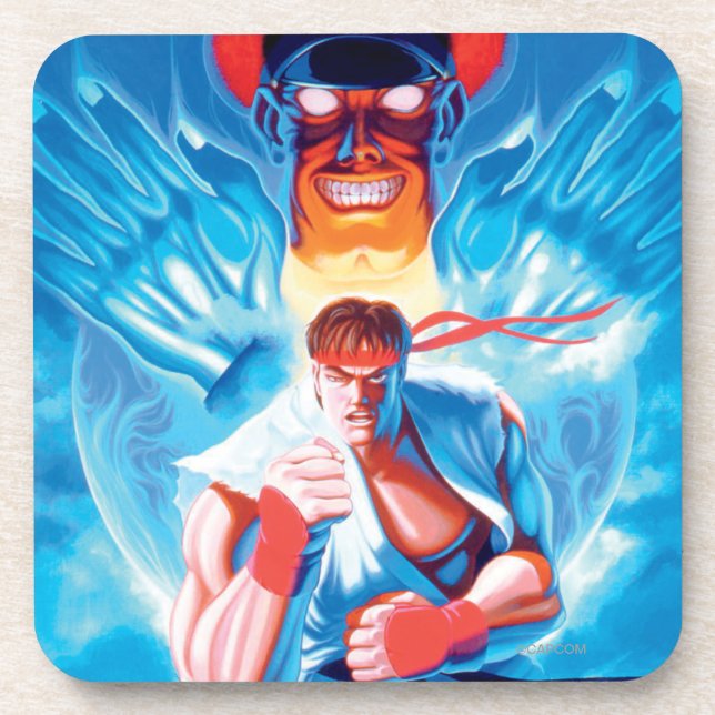 Ryu Versus Bison Coaster (Front)