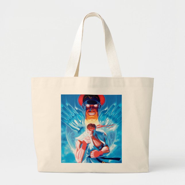 Ryu Versus Bison Large Tote Bag (Front)