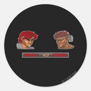 Ryu Vs Adon Classic Round Sticker