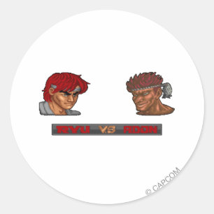 Ryu Vs Adon Classic Round Sticker
