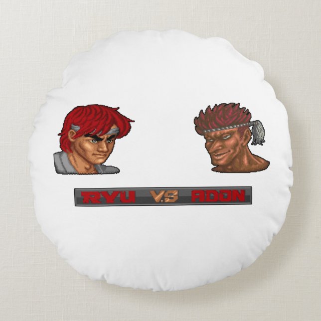 Ryu Vs Adon Round Pillow (Front)